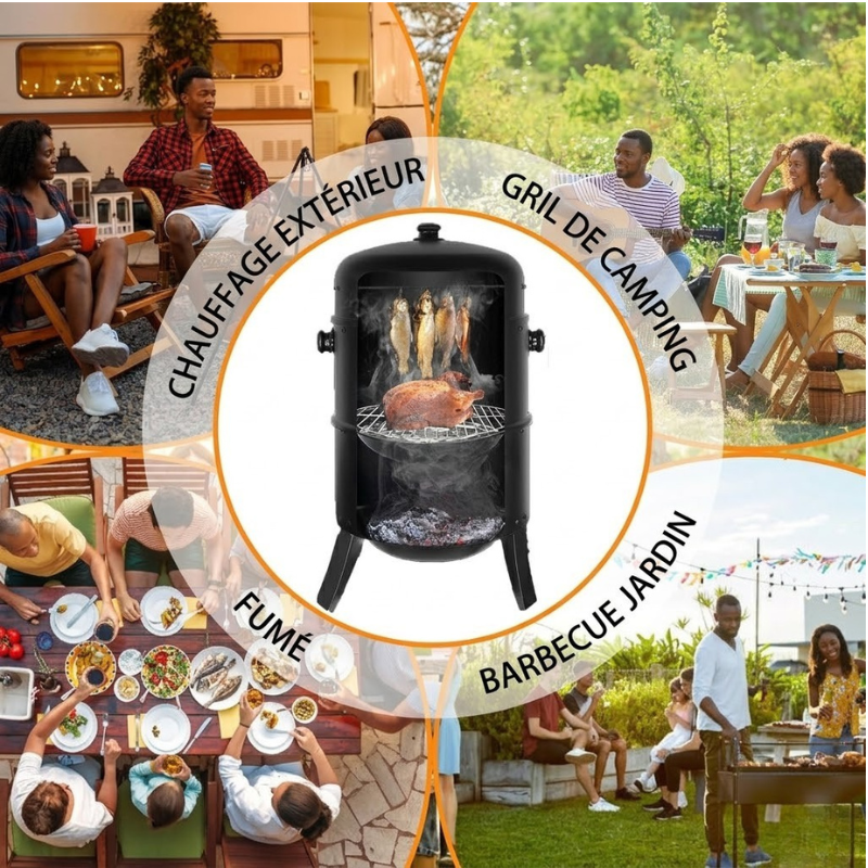 Barbecue Complet 3-en-1 – Grand Modèle Familial