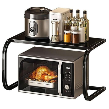 Étagère Cuisine Double Niveau Support Micro-ondes Gain de Place