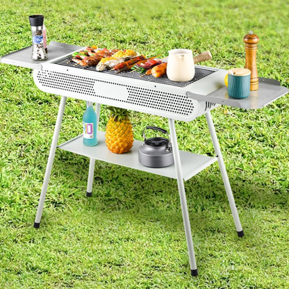 Barbecue Brasero 2-en-1 – Portable & Grande Capacité