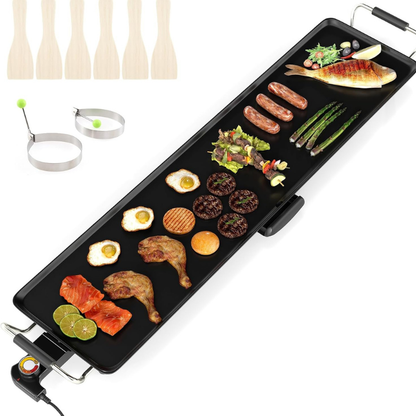 Plancha Électrique Barbecue XXL 1400W — Idéal Famille & Grandes Réunions