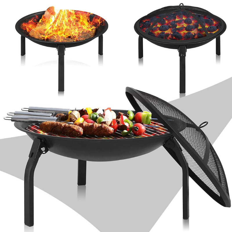Barbecue Rond avec Couvercle – Idéal Jardin & Pique-nique