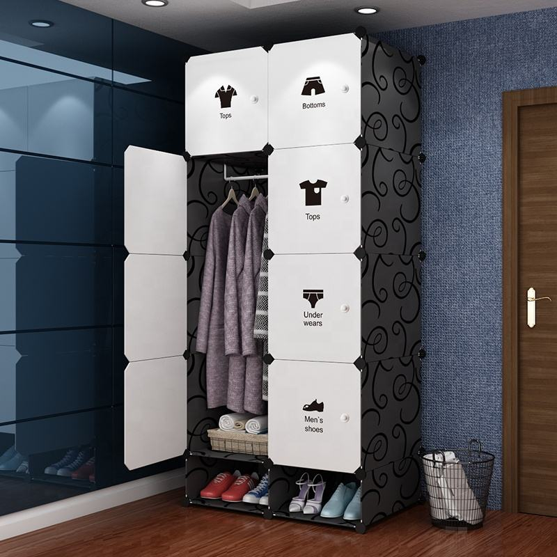 Armoire solide 2 battants+ étagères chaussures