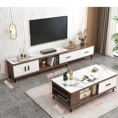 Ensemble Meuble TV + Table Basse Moderne – Design Élégant & Complet