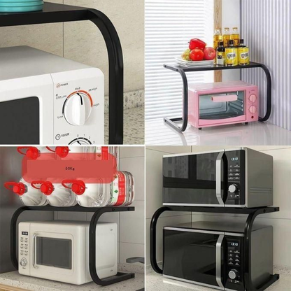 Étagère Cuisine Double Niveau Support Micro-ondes Gain de Place