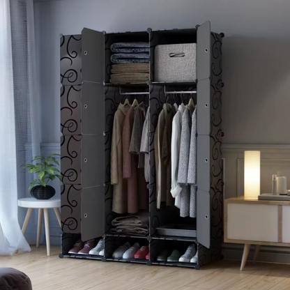 Armoire 3 battants + étagères chaussures