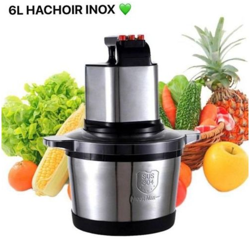 Hachoir électrique 6L pour viande, poisson, fruits et légumes