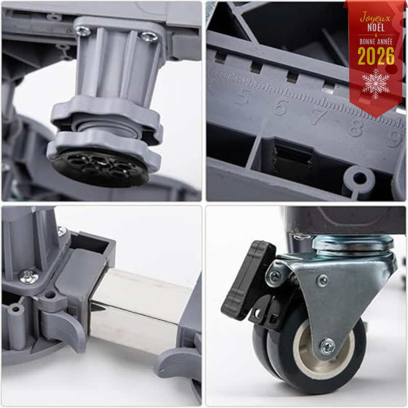 Support FIRGO 300 kg 8 pieds 4 roulettes, anti-vibration & antidérapant