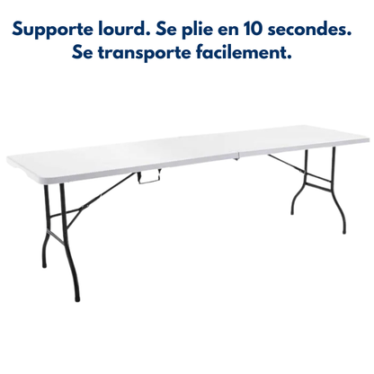 TABLE PLIABLE 2,40M ULTRA SOLIDE