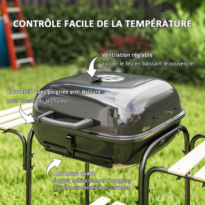 Barbecue Familial en Fonte – Parfait pour Extérieur