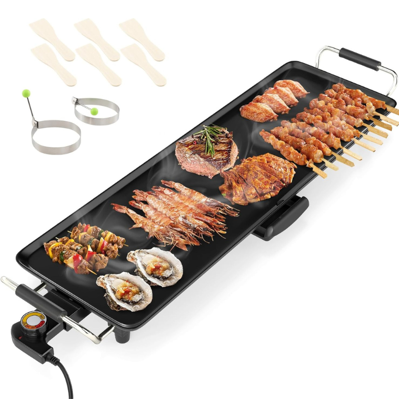 Plancha Électrique Barbecue XXL 1400W — Idéal Famille & Grandes Réunions