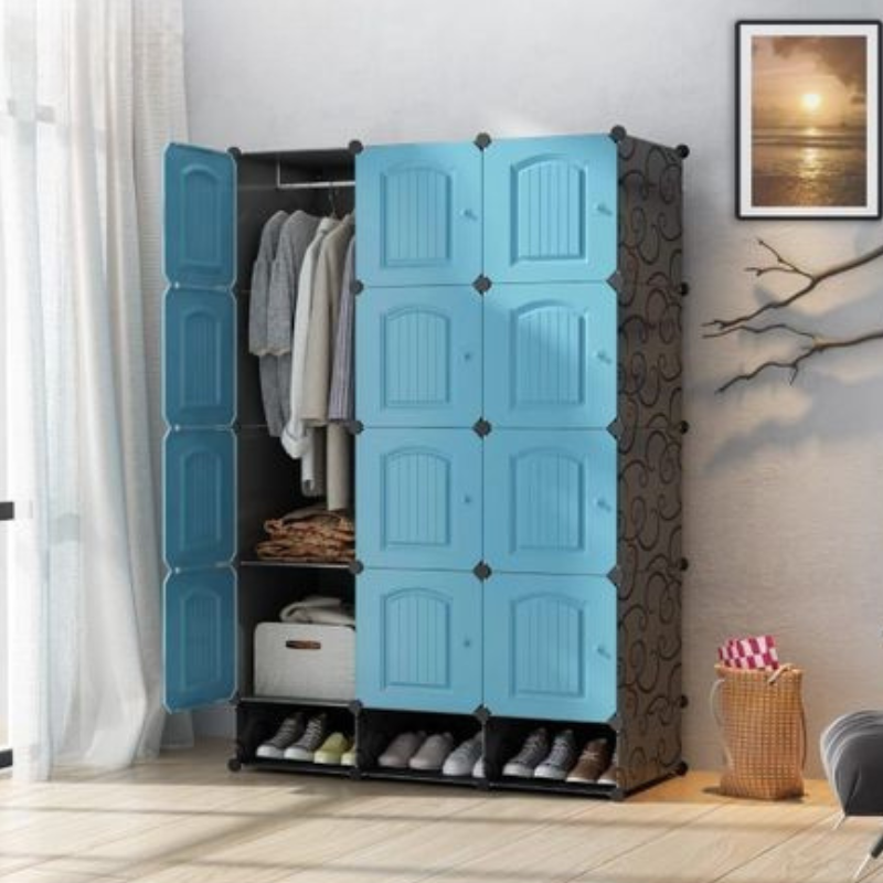 Armoire 3 battants + étagères chaussures