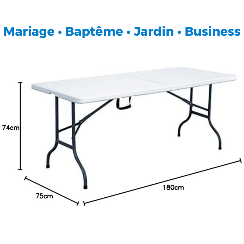 TABLE PLIABLE 1,80M ULTRA SOLIDE