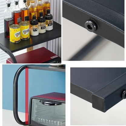 Étagère Cuisine Double Niveau Support Micro-ondes Gain de Place