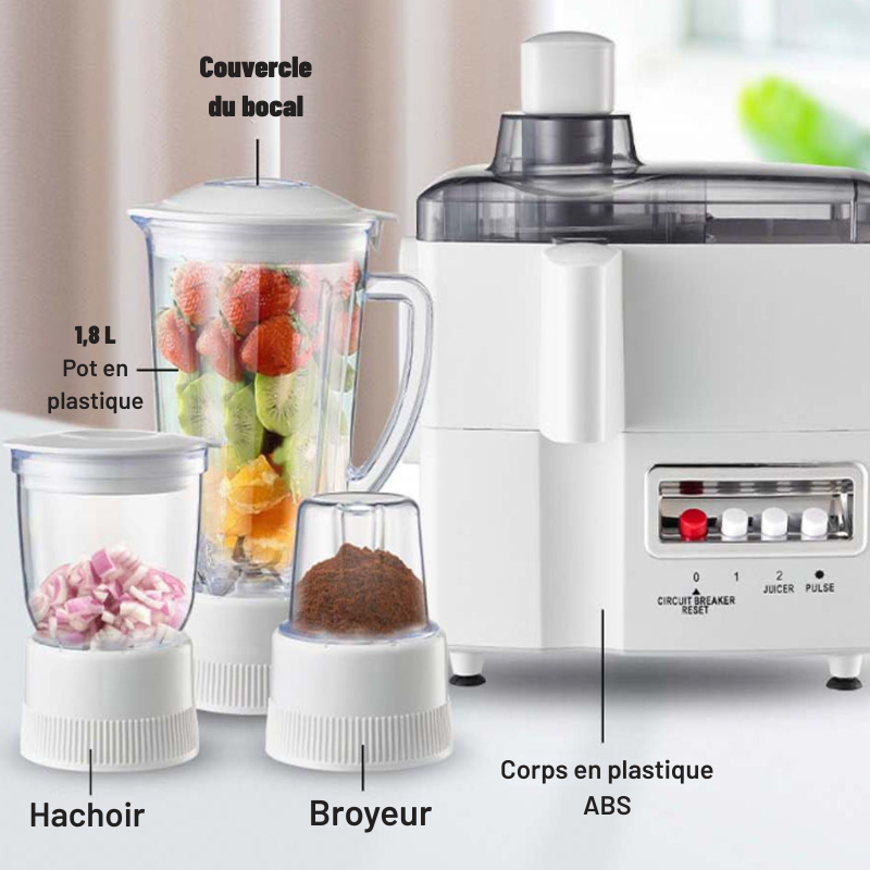 Presse-agrumes Mixeur Hachoir Moulin 1000 W 4 EN 1