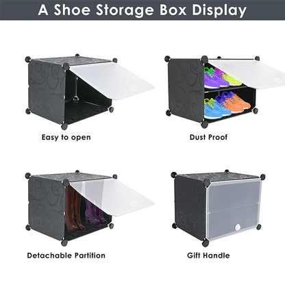 Armoire à chaussures 6 compartiments avec portes – Anti-poussière 👟✨