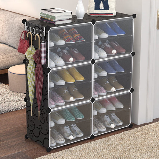 Armoire à chaussures multicouche 2x6 avec portes anti-poussière