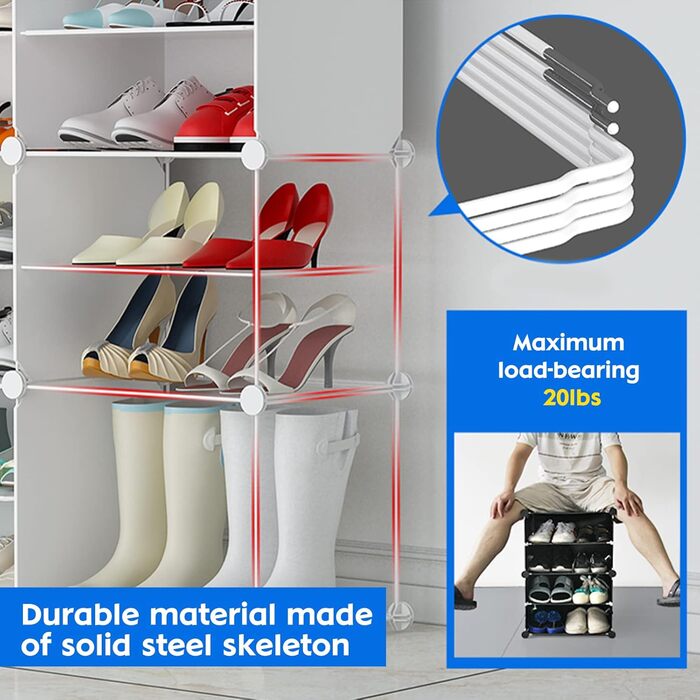 Armoire à chaussures multicouche 2x6 avec portes anti-poussière