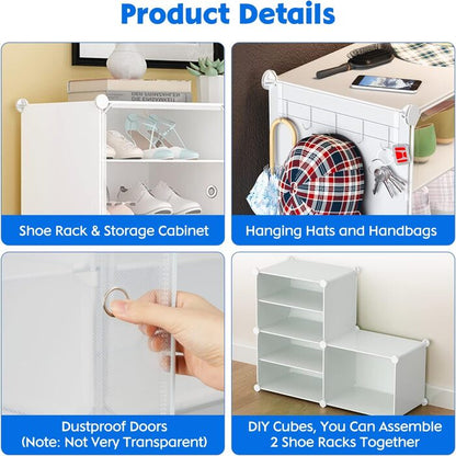 Armoire à chaussures multicouche 2x6 avec portes anti-poussière