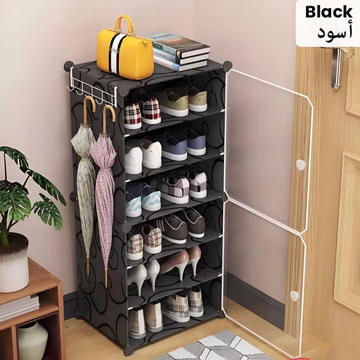 Armoire à chaussures 6 compartiments avec portes – Anti-poussière 👟✨