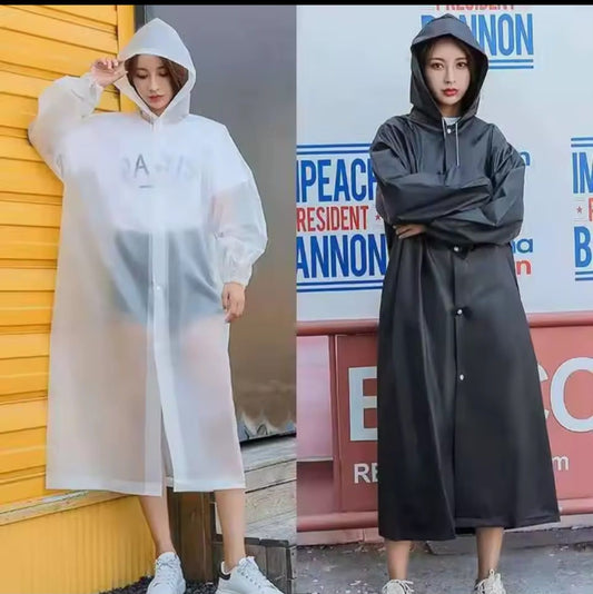 Imperméable long à capuche