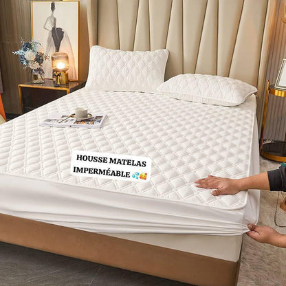 Housse de matelas imperméable avec 2 oreillettes